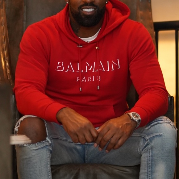 Balmain Cotton Hoodie With 3D Effect Logo - Picture 2 of 8